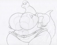dinosaucers hyper thicc busty curvy Brachio sketch