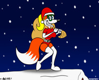 (Art Trade) Quick Vixen On Christmas Delivery