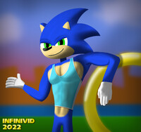 Sonic leaning on a ring (Alt)