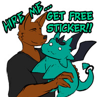 HIRE ME Get sticker with Chibi Dazzy Plushie!