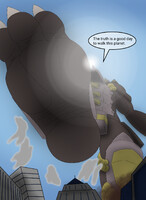 giant blackwargreymon walking