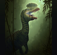 Dilophosaurus in the jungle