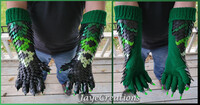 [For Sale!] Black and Premium Greens Design Clawed Gauntl...