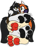 Playing with their Big Feetsies