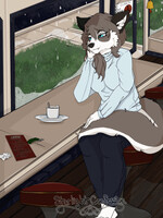 Finished YCH Rain by the Cafe