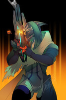 Turian With Weapon (COMMISSION)