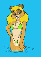 Bear In A Green Bikini