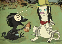 Drinky Crow Zuki and Uncle Gabby Karannia by Trashedbat
