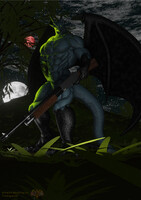 The Ancient dragon warrior guarding the dark forest.