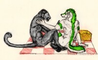 Hazelheart and Silverstar on a picnic
