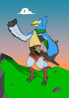 Blue bird yells at cloud.