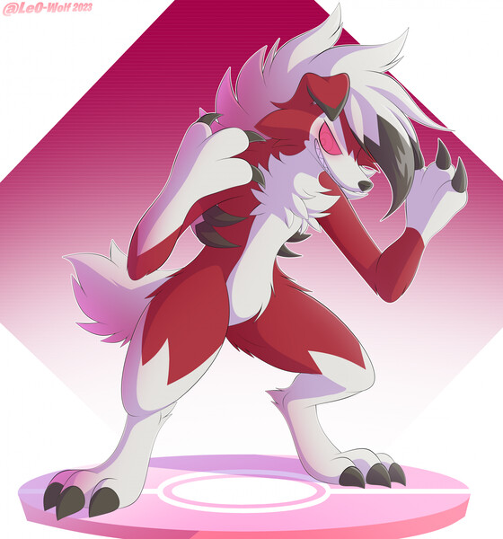 Lycanroc as Iori Yagami by CharlieProut -- Fur Affinity [dot] net