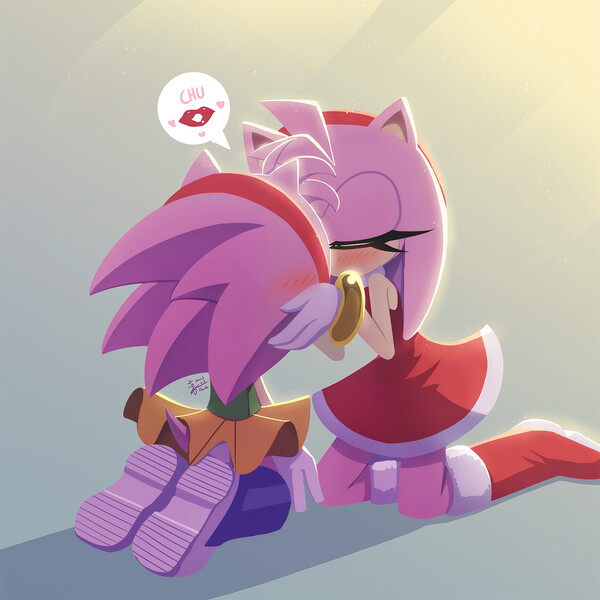 Sonic and Amy's Kiss After the Party by FaunaFox1 -- Fur Affinity