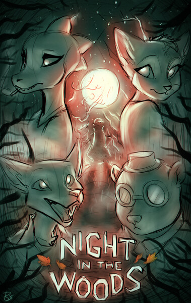 Building Night In The Woods Fan Art