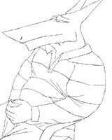 Humanoid sergal rugby shirt