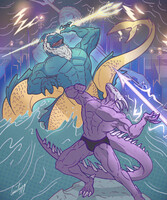 The battle of Atlantis (Desaturated)