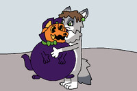 Peaches Inflates Jackal Lantern