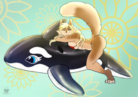 fox on inflatable