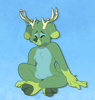 Deer smol blep 🦌💙 | [Kofi Art]