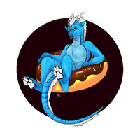 Dragon paws on a donut