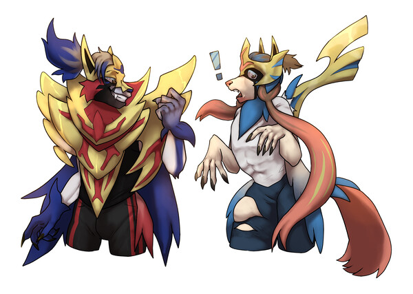 Zacian & Zamazenta by soonico -- Fur Affinity [dot] net