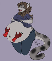 Letting Mama feel the bump.