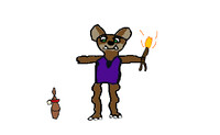 Fuzzle the Sabreweasel With A Braixen Stick