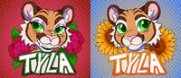 Double sided badge for Tyla