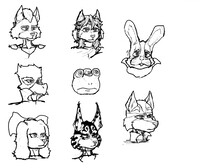 (Lineart) Extended StarFox team lineup busts