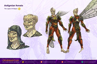 Astigmian female. Biopunk character. Concept art #1.