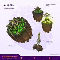 Acid Shell. Biopunk bomb. Concept art.