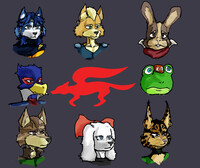 (Colored) Extended StarFox team bust collection