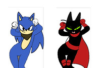 Sonic and Mao Mao doing the caramelldansen