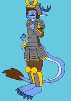Eastern dragon OC in samurai armor