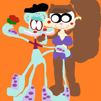 Suave Squidward With A Rose For Sandy Again^^