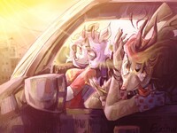 in the car