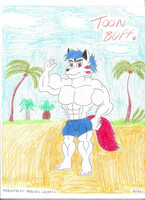 Miguel flexing on the beach