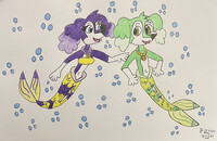 Merpup tag - Violet and kelp