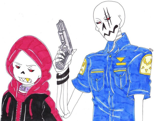 Underfell Papyrus x Sans by SkeleSlay -- Fur Affinity [dot] net