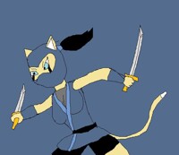 Miyuki in full Ninja garb