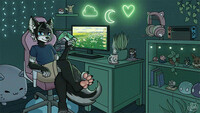 GIF] Gaming room Ych for Airking by Eloya_art -- Fur Affinity [dot] net