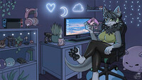 GIF] Gaming room Ych for Danwoof by Eloya_art -- Fur Affinity [dot] net