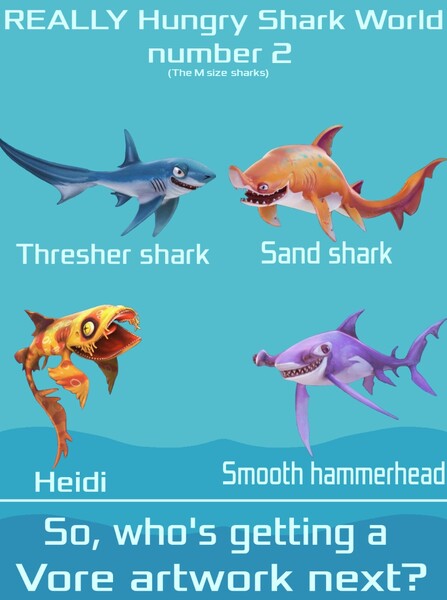 Hungry Shark World - A Guide on the Different Sharks and Size