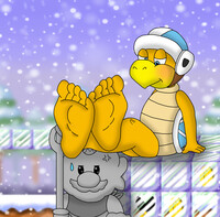 Ice Bro Teasing Mario With His Cold Feet