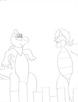 Giant Plessie and Bowser