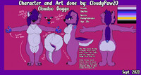 Sfw-ish Ref Sheet of my main sona Cloudy/CloudooDoggo