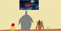Zig and Sharko Characters Watching The Little Mermaid