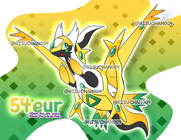 🔴 CLOSED - Arceus x Dialga FUSION ADOPT by risuchan004 -- Fur