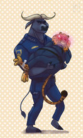 Chief Bogo and Clawhauser from Zootopia