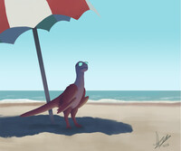 Beach Velociraptor (practice/fanart)